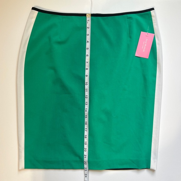 Isaac Mizrahi Green Black and White Pencil Skirt Size16 NWT Retro Preppy Formal - Picture 7 of 8